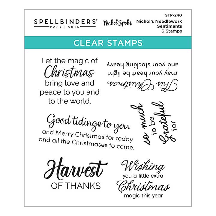 Nichol Spohr STAMP - Nichols Needlework Sentiments Clear Stamp Set