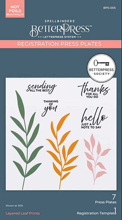 Spellbinders BetterPress Society - Membership (Aug 24) - Layered Leaf Prints (BPS-005)