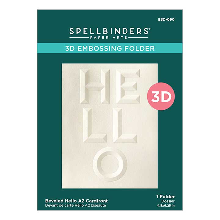 Spellbinders 3D Embossing - Beveled Hello A2 Cardfront 3D Embossing Folder