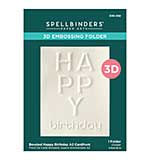 Spellbinders 3D Embossing - Beveled Happy Birthday A2 Cardfront 3D Embossing Folder