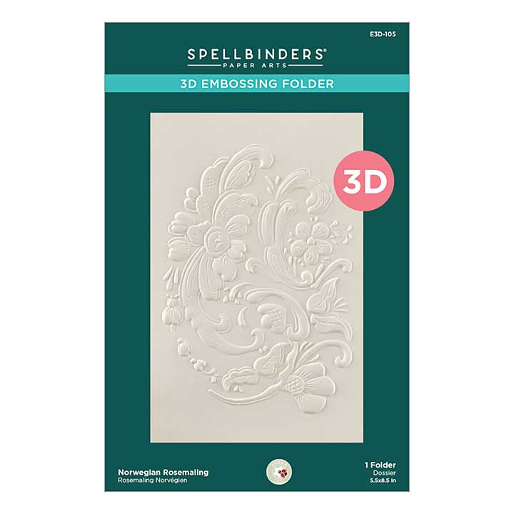 Susan Tierney-Cockburn 3D Embossing Folder - Norwegian Rosemaling 3D Embossing Folder