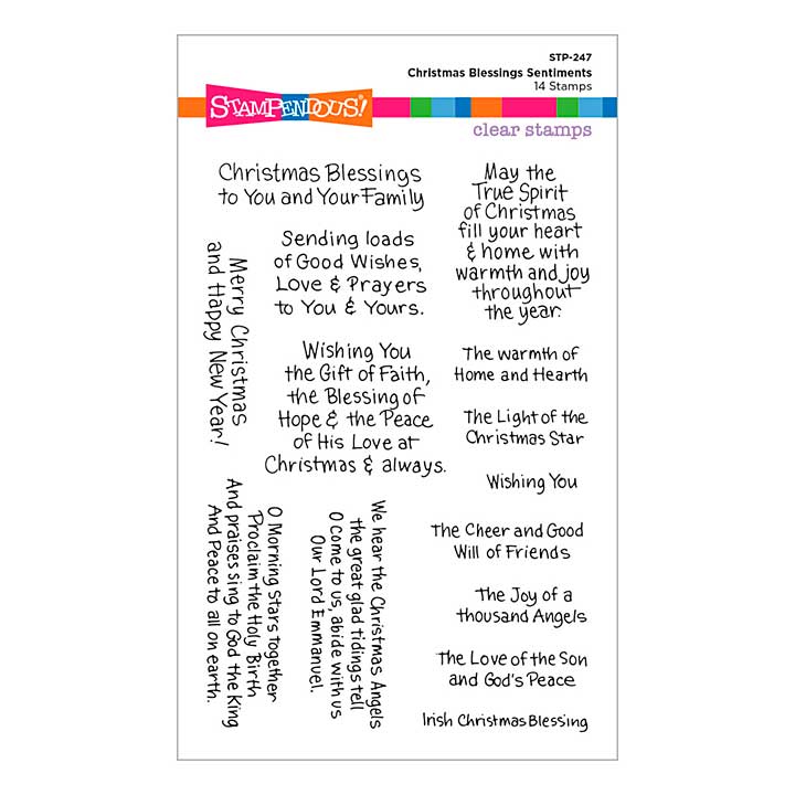 Stampendous Clear Stamps - Christmas Blessings Sentiments Clear Stamp Set