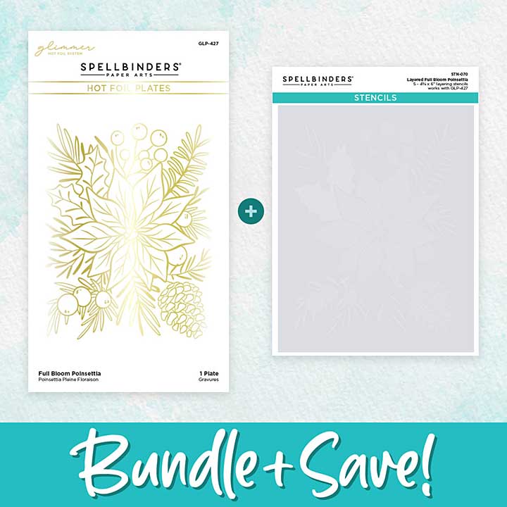 Spellbinders Full Bloom Poinsettia Die and Stencil Bundle