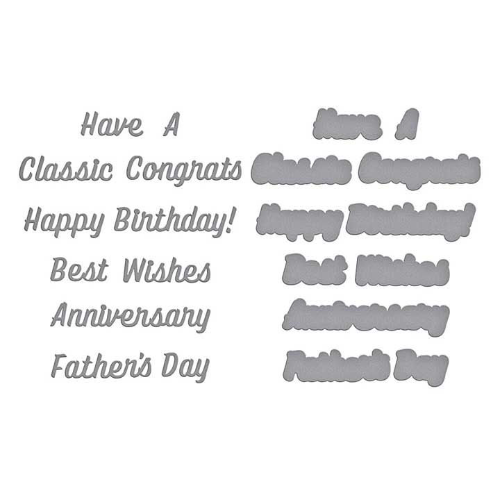Spellbinders Classic Road Legends Etched Dies Classic Sentiments