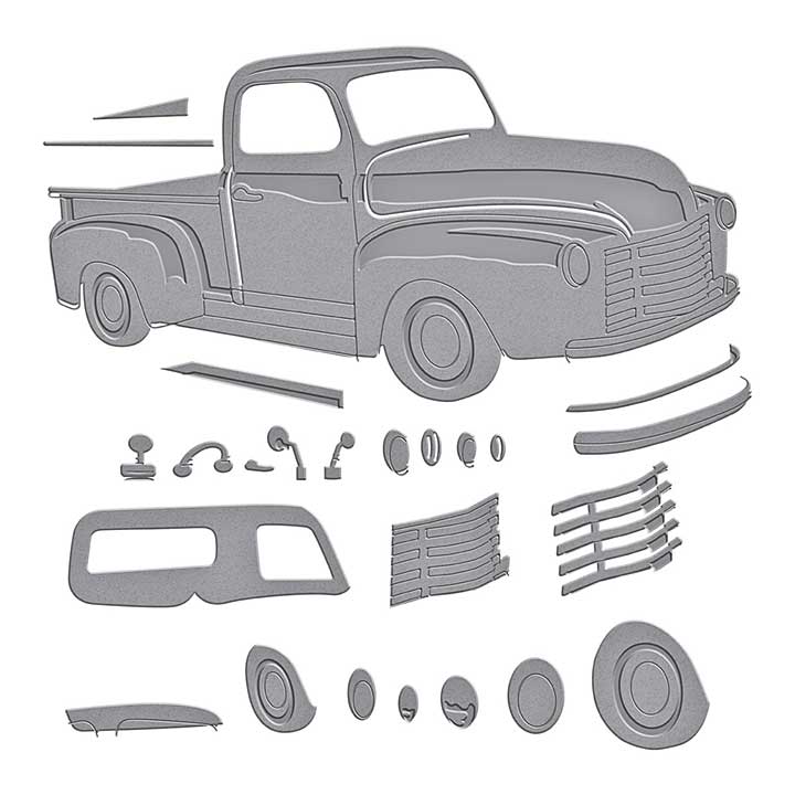 Spellbinders Classic Road Legends Etched Dies Timeless Truck
