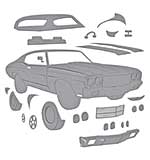 Spellbinders Classic Road Legends Etched Dies Muscle Car