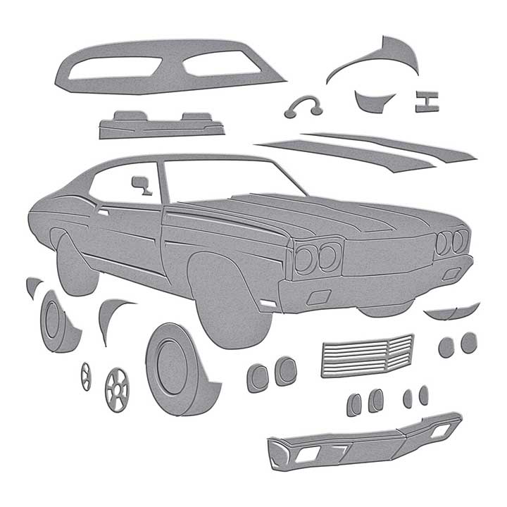 Spellbinders Classic Road Legends Etched Dies Muscle Car