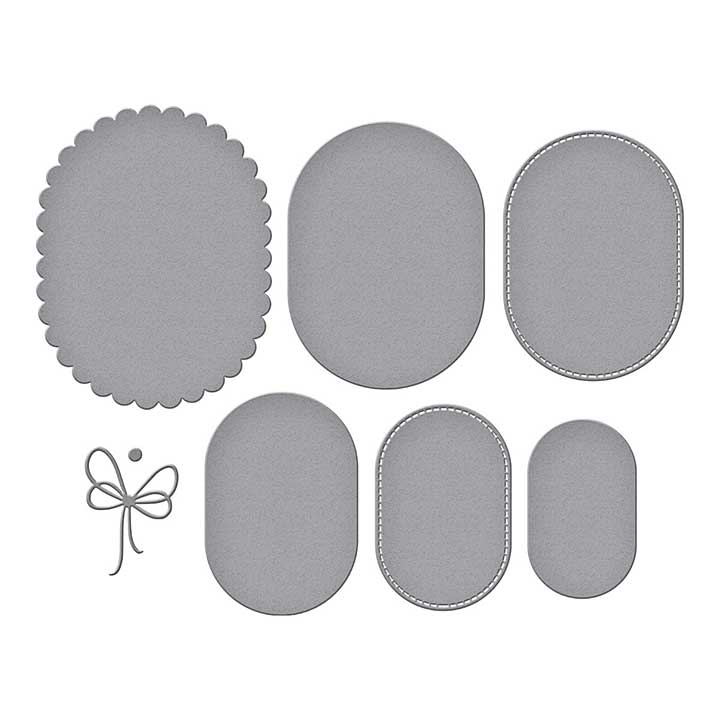 Spellbinders Wildflowers Etched Dies Scallop and Stitched Edge Ovals
