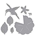 Spellbinders Summer Solstice Garden Etched Dies Petunia and Hummingbird