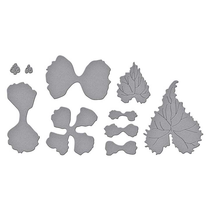Spellbinders Summer Solstice Garden Etched Dies Begonia and Ladybugs