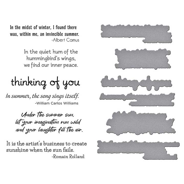Spellbinders Summer Solstice Garden BetterPress Plate and Die Set Sentiments