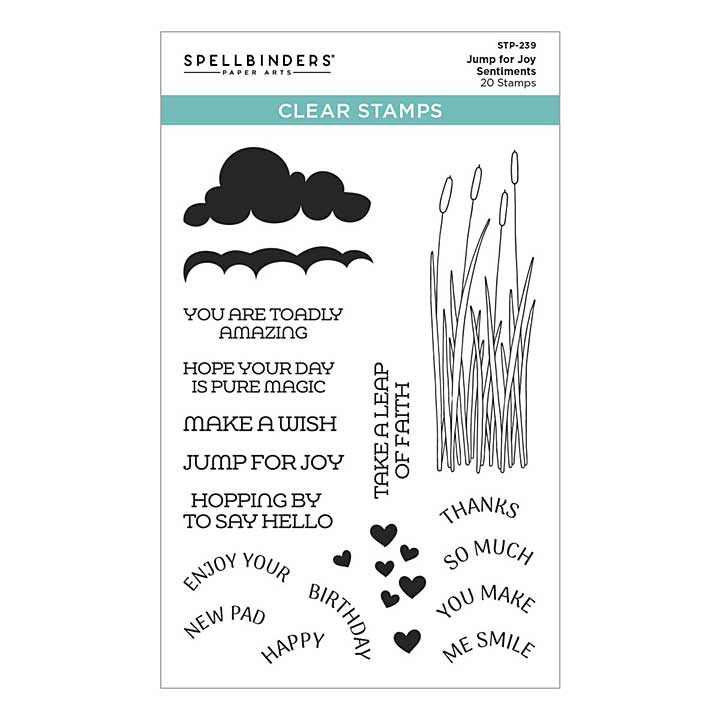 Spellbinders Jump for Joy Sentiments Clear Stamp Set