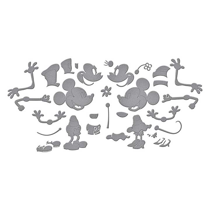 Spellbinders Say Cheese Classic Mouse Etched Dies Steamboat Willie Duo