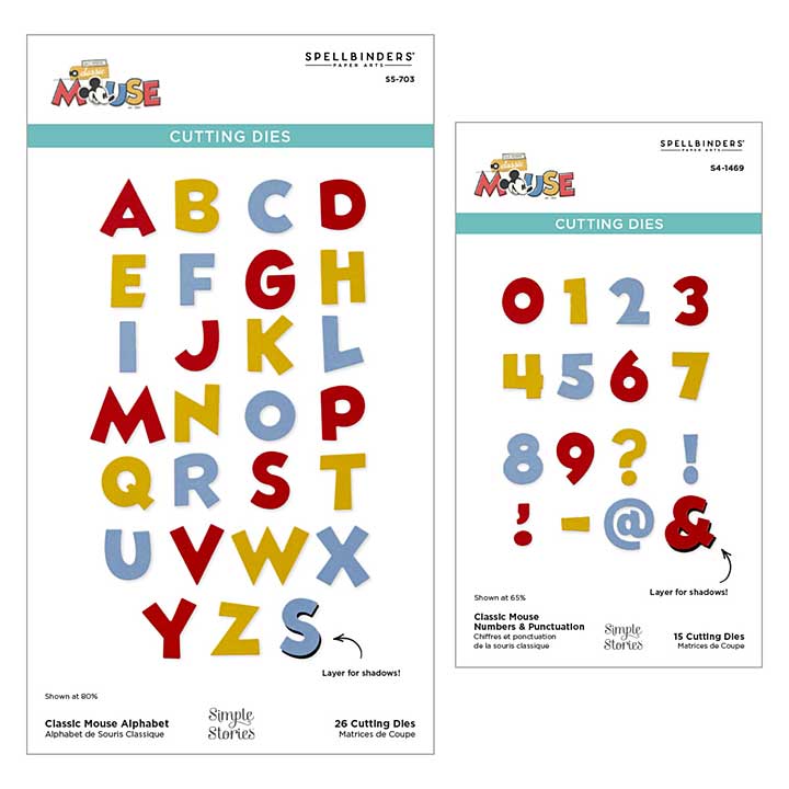 Spellbinders Say Cheese Classic Mouse Alphabet and Numbers Bundle