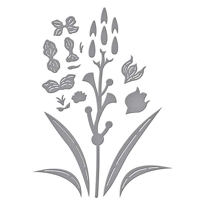 Spellbinders Wildflowers Etched Dies Layered Gladiolus