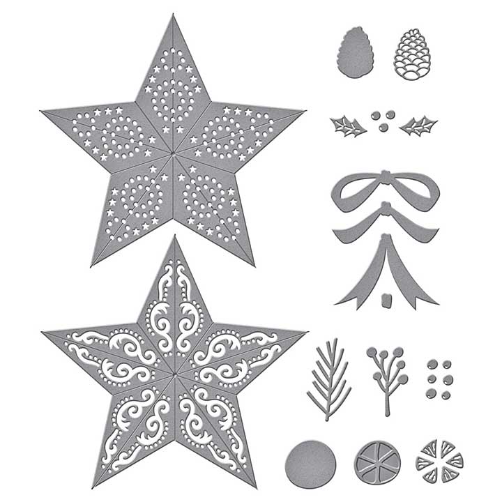 SO: Spellbinders Country Christmas Etched Dies Barn Star Wreath