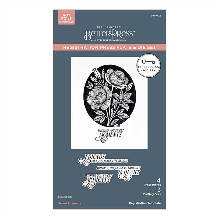 Spellbinders BetterPress Society Membership (Aug 25) Sweet Moments Press Plate