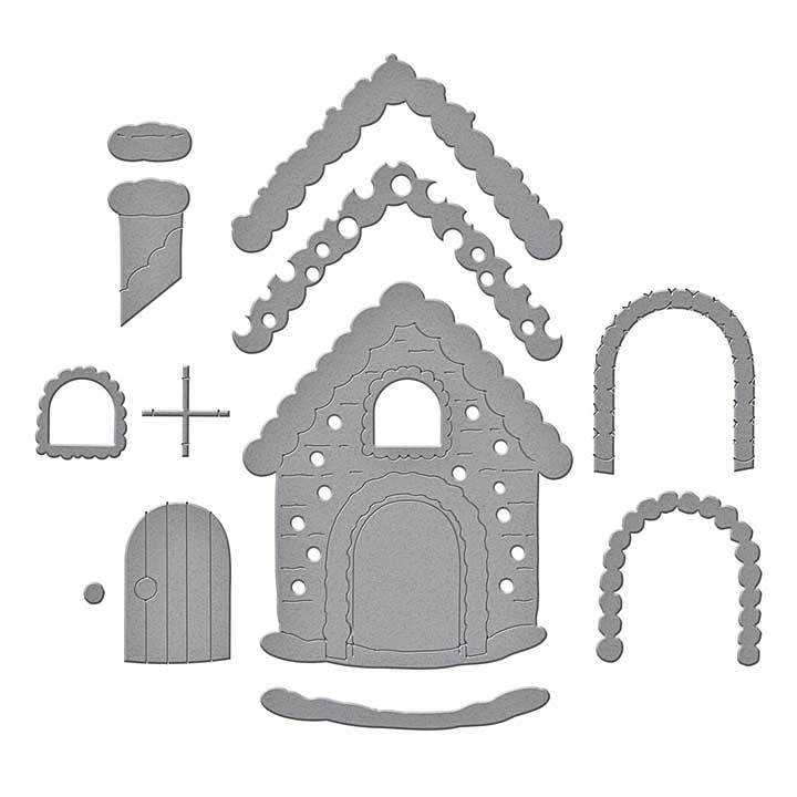Spellbinders Candy Christmas Etched Dies Gingerbread House