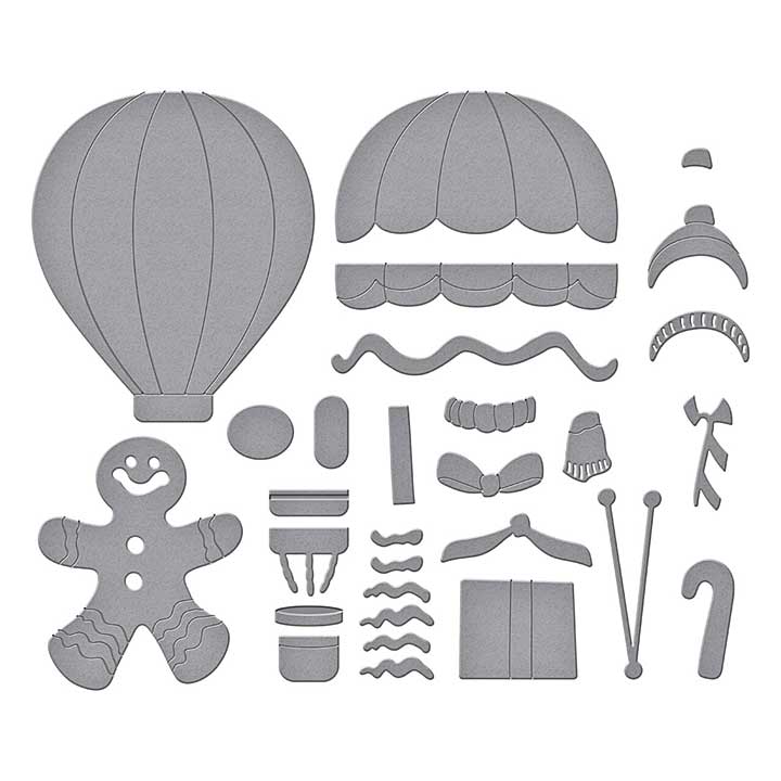 Spellbinders Candy Christmas Etched Dies Gingerbread Delivery