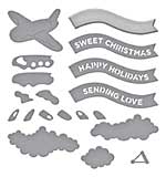 Spellbinders Candy Christmas Etched Dies Gingerbread Plane and Banners
