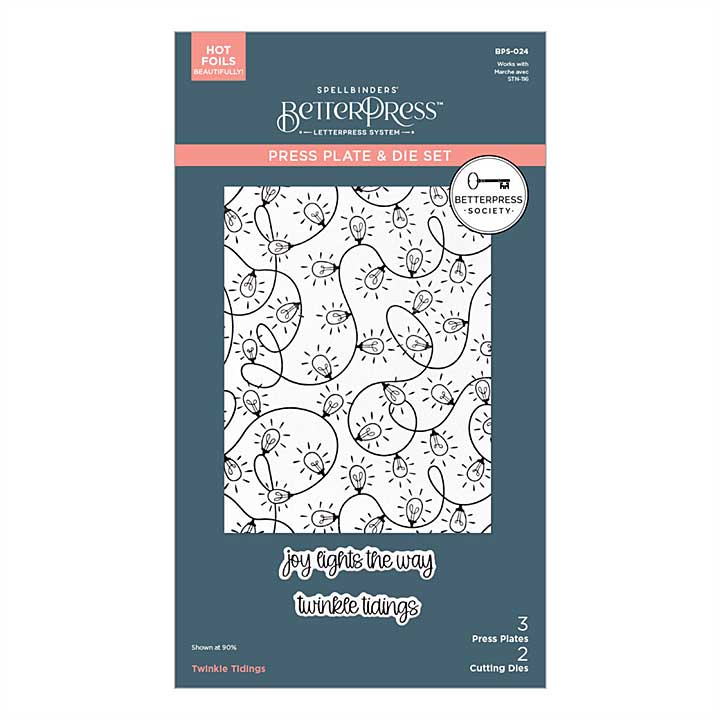 Spellbinders BetterPress Society Membership (OCT 25) Twinkle Tidings Plates and Die Set