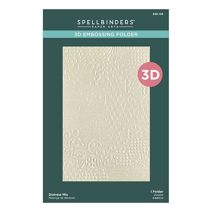 Spellbinders Beautifully Imperfect 3D Embossing Folder Distress Mix