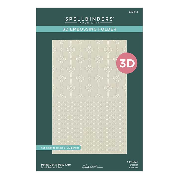 Spellbinders Tabbed Classics 3D Embossing Folder Polka Dot and Posy Duo