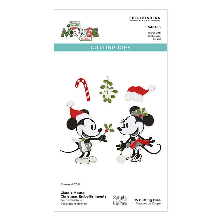 Spellbinders Say Cheese Classic Mouse Christmas Etched Dies Classic Mouse Christmas Embellishments
