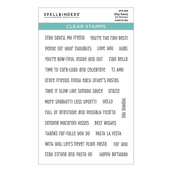 Spellbinders Buon Appetito Clear Stamp Set Stay Saucy