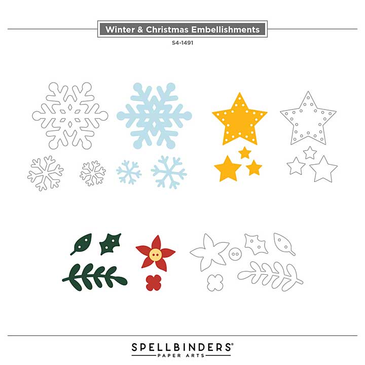 Spellbinders 3D Felt Décor Etched Dies Winter and Christmas Embellishments