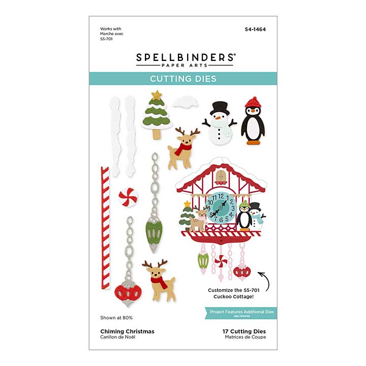 Spellbinders Cuckoo Cottage Etched Dies Chiming Christmas