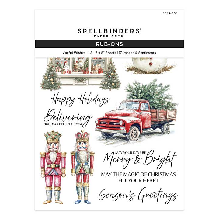 Spellbinders Simply Made Rub-On Sheets Joyful Wishes