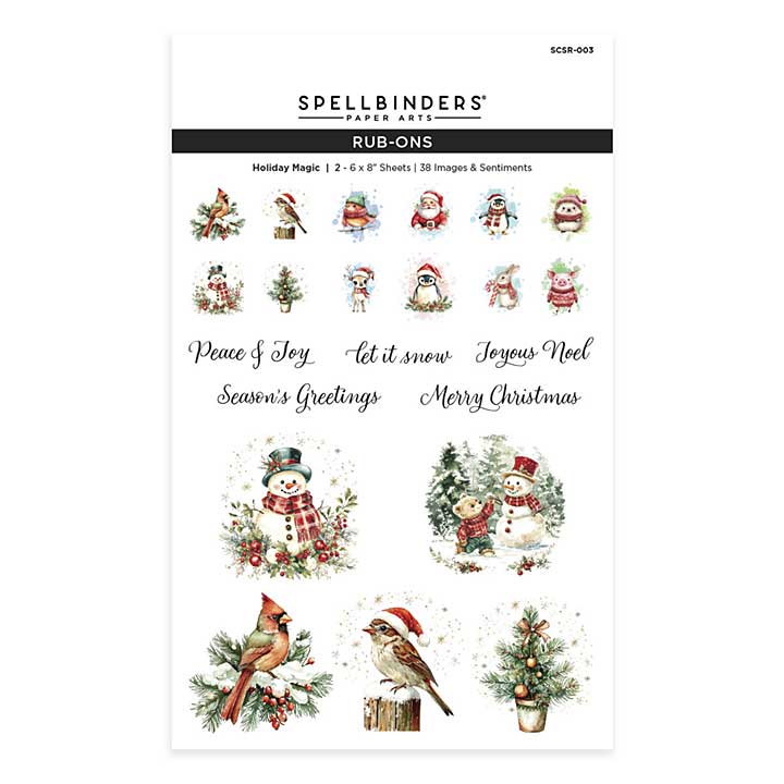 Spellbinders Holiday Magic Rub-On Sheets Holiday Magic