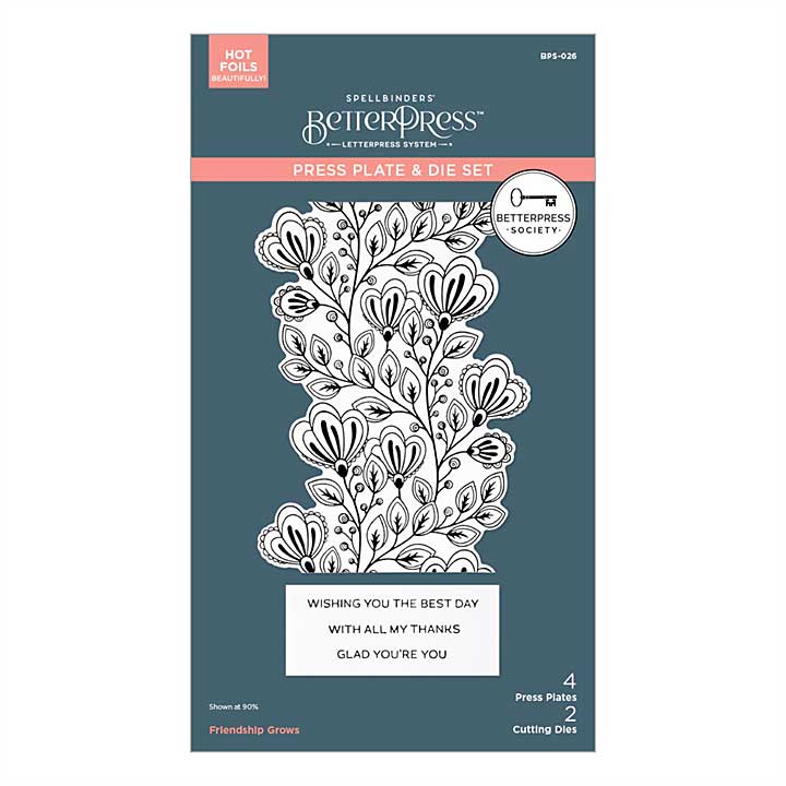 Spellbinders BetterPress Society - Membership (Nov 24) - Friendship Grows Press Plate