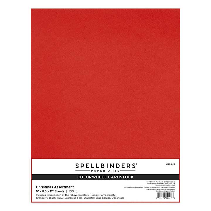 Spellbinders Christmas Assortment 8.5x11 Inch ColorWheel Cardstock (10 Sheets)