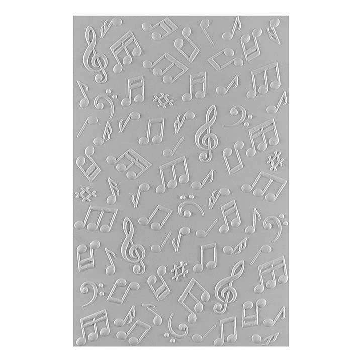 Spellbinders Bibis Musical Notes 3D Embossing Folder Musical Notes