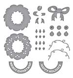 Spellbinders Say Cheese Classic Mouse Christmas Etched Dies Classic Mouse Holiday Wreath