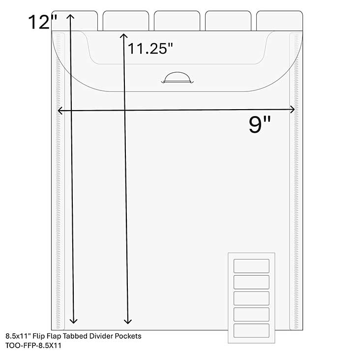 TOO 8.5 x 11 Flip Flap Pocket (10 Pack)