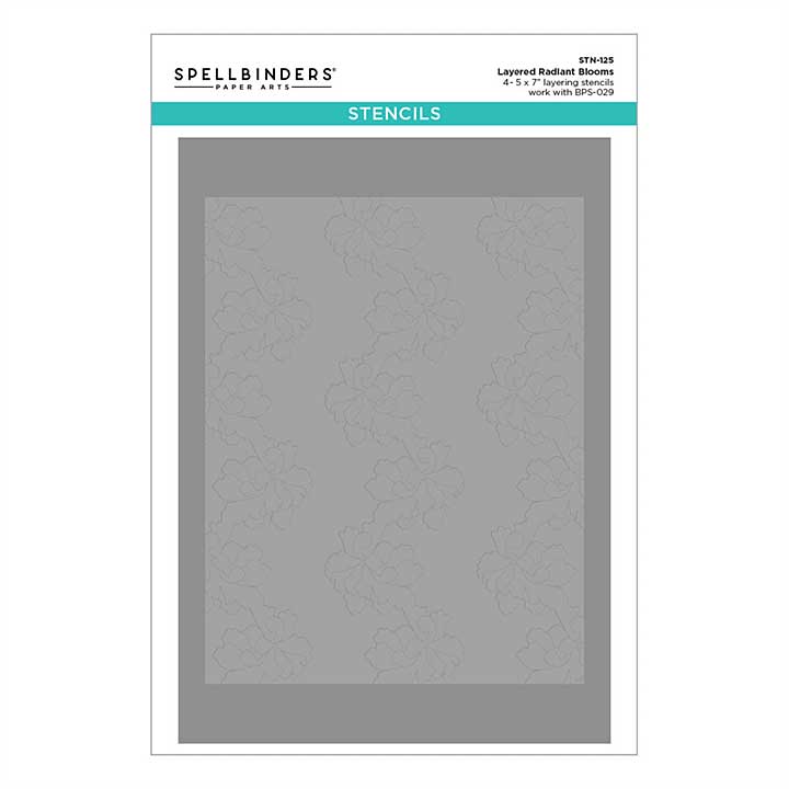 Spellbinders BetterPress Society - Membership (Feb 26) - Layered Radiant Blooms ADD-ON Stencil