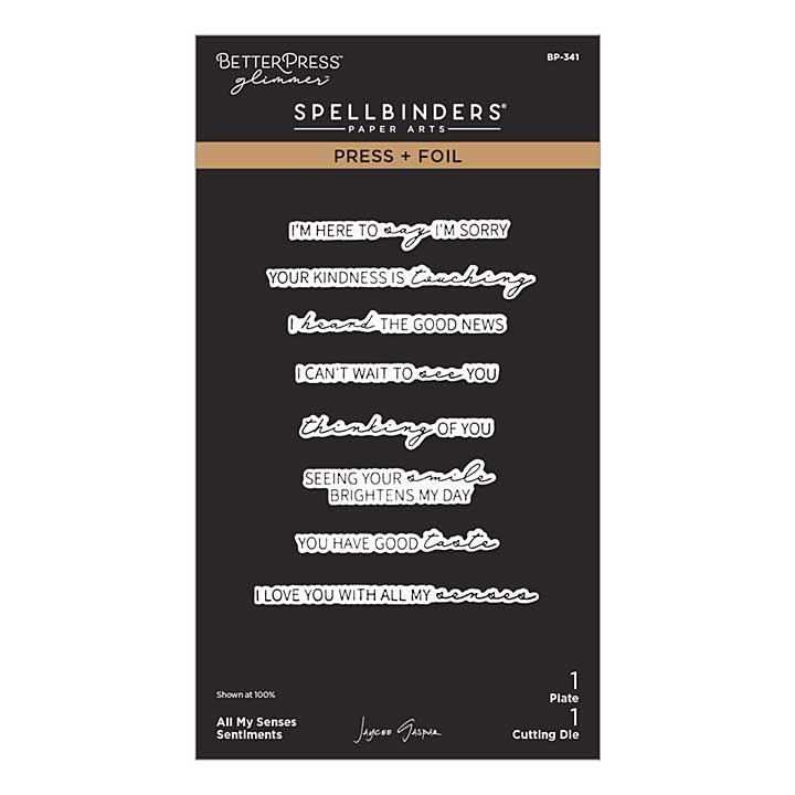 All My Senses Sentiments Press Foil Plate Die Set by Jaycee Gaspar