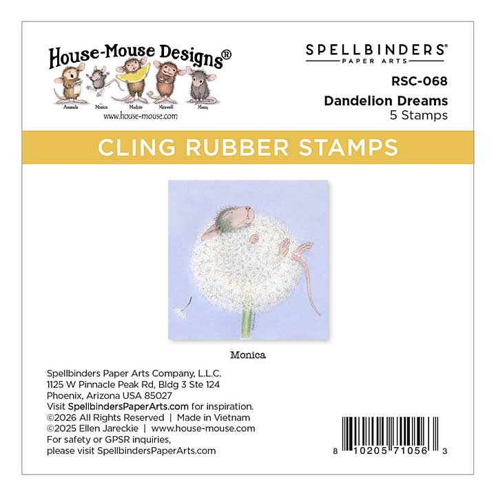 House-Mouse Dandelion Dreams Cling Stamp Set