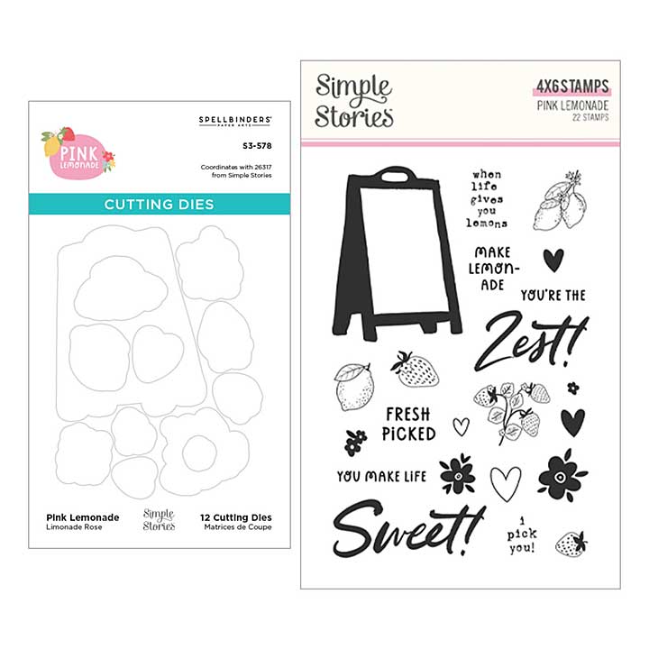 Pink Lemonade Stamp Die Bundle with Simple Stories