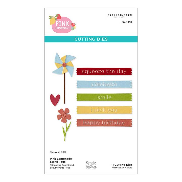 Pink Lemonade Stand Tags Etched Dies with Simple Stories