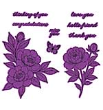Sketched Peonies Etched Dies for Coordinating Stamp Set by Simon Hurley