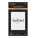 Upright Italic Thank You! Press Foil Plate by Paul Antonio
