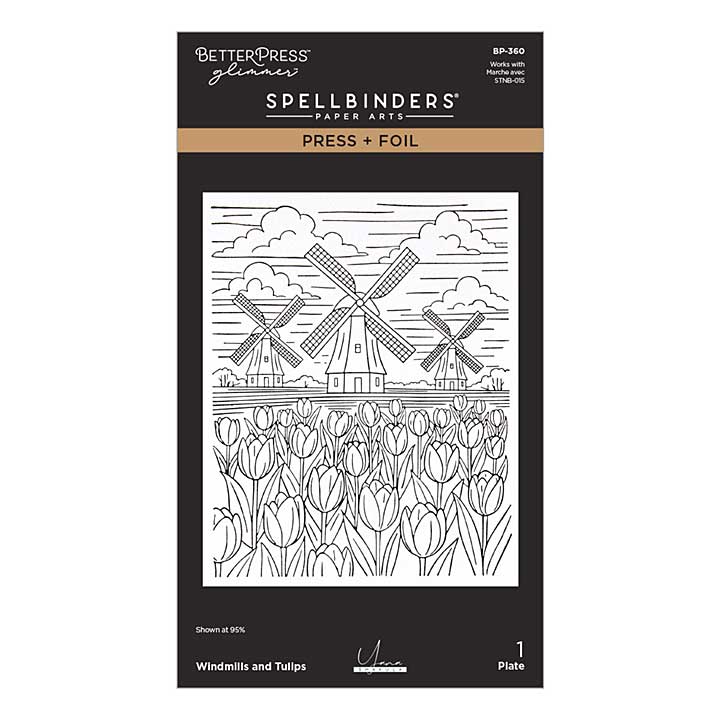 Windmills and Tulips Press Foil Plate by Yana Smakula