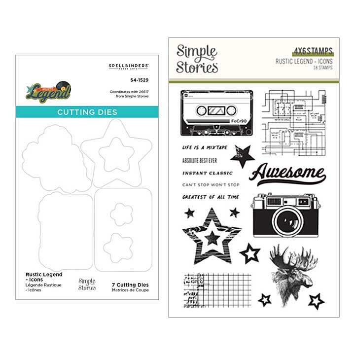 Rustic Legend Icons Stamp Die Bundle with Simple Stories