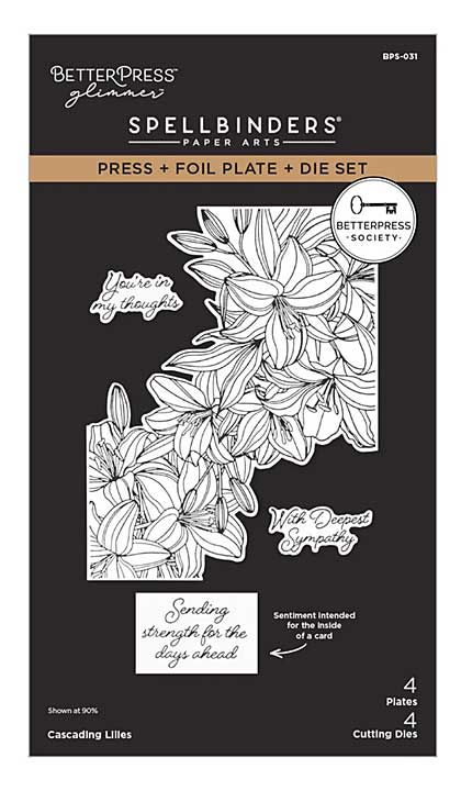 Spellbinders BetterPress Society - Membership (Apr 26) - Cascading Lilies (Pressplate + Die Set)