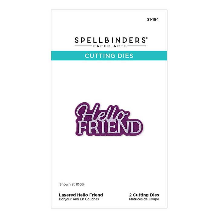 Spellbinders Essentially Yours Sentiments Etched Dies Layered Hello Friend