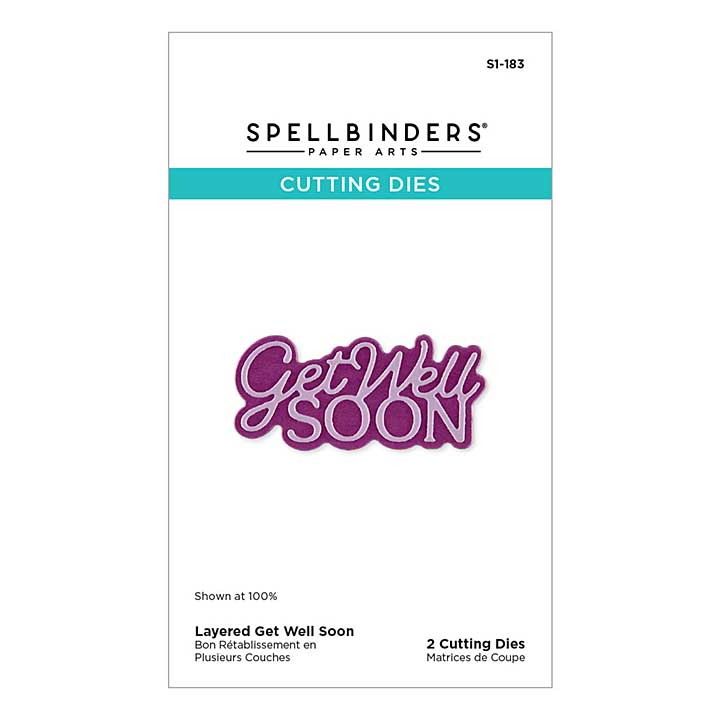 Spellbinders Essentially Yours Sentiments Etched Dies Layered Get Well Soon